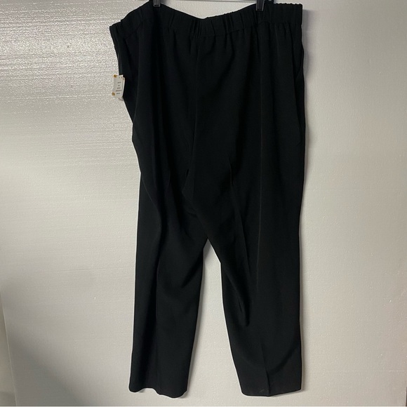 KASPER Pants Women Size 3X Black Elastic Waist Straight Leg Loose Pull On Slacks - Picture 6 of 8
